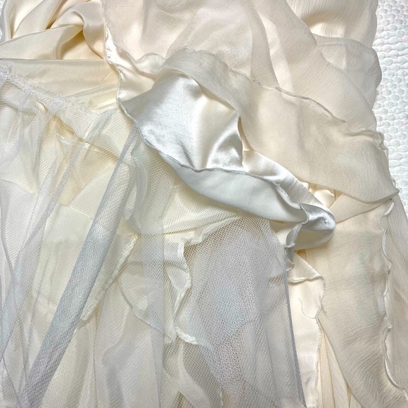 JEN RAN DESIGNS 100% SILK LIGHT CREAM DRESS - Size Small - Picture 7 of 10